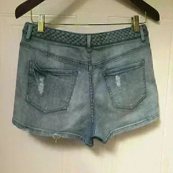 Bethany Mota Shorts Distressed Braided High Waisted Shorty - Picture 9 of 9